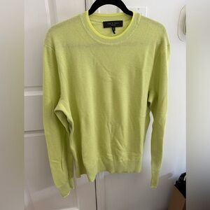 Rag & Bone Hemp Cotton Blend Crew in “Bright Yellow”
